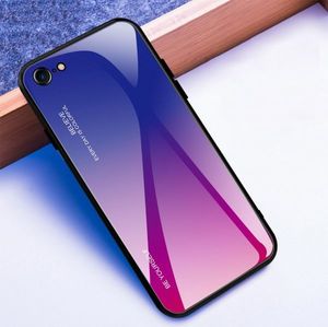 Hurtel Gradient Glass etui pokrowiec nakładka ze szkła hartowanego iPhone SE 2020 / iPhone 8 / iPhone 7 zielono-fioletowy 6