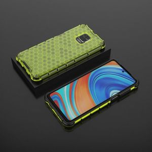 Hurtel Honeycomb etui pancerny pokrowiec z żelową ramką Xiaomi Redmi Note 9S zielony 12