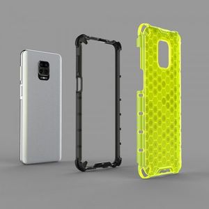 Hurtel Honeycomb etui pancerny pokrowiec z żelową ramką Xiaomi Redmi Note 9S zielony 3
