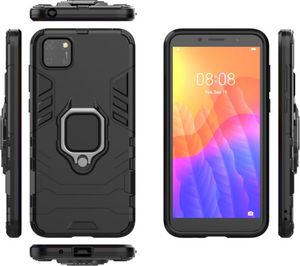 Hurtel Ring Armor pancerne hybrydowe etui pokrowiec + magnetyczny uchwyt Huawei Y5p czarny 6