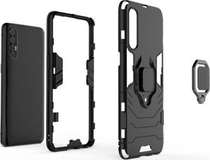 Hurtel Ring Armor pancerne hybrydowe etui pokrowiec + magnetyczny uchwyt Oppo Reno3 Pro czarny 10