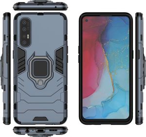 Hurtel Ring Armor pancerne hybrydowe etui pokrowiec + magnetyczny uchwyt Oppo Reno3 Pro niebieski 30