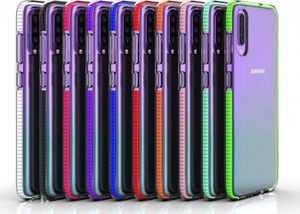Hurtel Spring Case pokrowiec żelowe etui z kolorową ramką do Samsung Galaxy A70 ciemnoniebieski 4