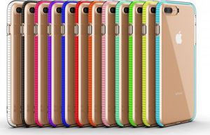 Hurtel Spring Case pokrowiec żelowe etui z kolorową ramką do iPhone 8 Plus / iPhone 7 Plus żółty 18