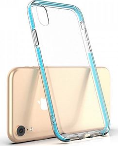 Hurtel Spring Case pokrowiec żelowe etui z kolorową ramką do iPhone XR ciemnoróżowy 3