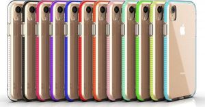 Hurtel Spring Case pokrowiec żelowe etui z kolorową ramką do iPhone XR ciemnoróżowy 4