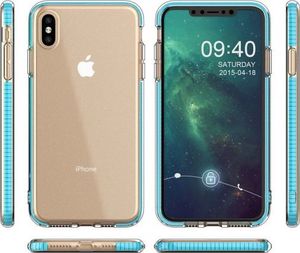 Hurtel Spring Case pokrowiec żelowe etui z kolorową ramką do iPhone XS / iPhone X jasnoniebieski 2