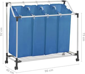 Kosz na pranie vidaXL niebieski (288332) 6