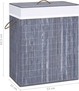 Kosz na pranie vidaXL 100L szary (320742) 8