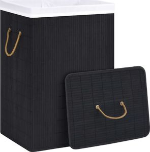 Kosz na pranie vidaXL 72L czarny (320745) 3