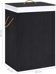Kosz na pranie vidaXL 72L czarny (320745) 8