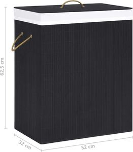 Kosz na pranie vidaXL 100L czarny (320746) 8