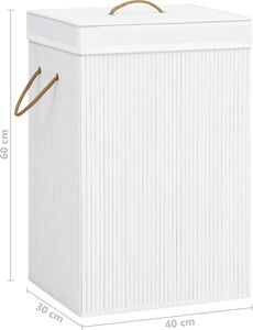 Kosz na pranie vidaXL biały (320751) 8