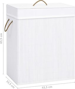 Kosz na pranie vidaXL 83L biały (320752) 8