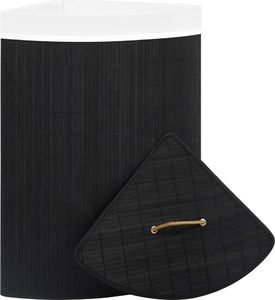 Kosz na pranie vidaXL 60L czarny (320762) 3