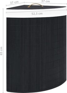 Kosz na pranie vidaXL 60L czarny (320762) 8