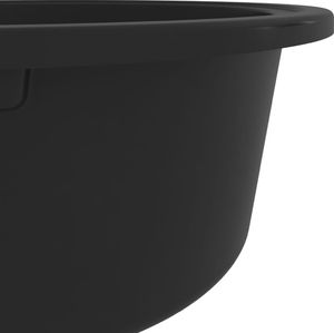 Zlewozmywak vidaXL Dwukomorowy, owalny  kuchenny, czarny, granit 6