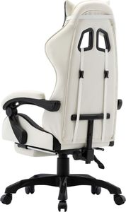 Fotel vidaXL biało-czarny z podnóżkiem (287995) 5