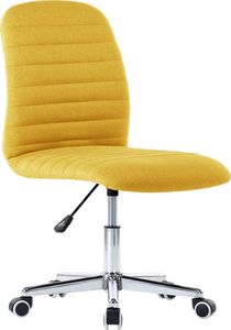 Krzesło biurowe vidaXL Obrotowe krzesło biurowe, musztardowe, tapicerowane tkaniną 1