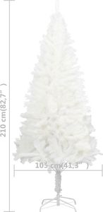 vidaXL Choinka sztuczna na stojaku Biała 6