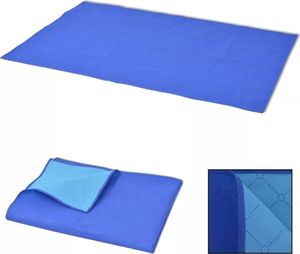 vidaXL Koc piknikowy niebieski i jasnoniebieski 100x150 cm 1