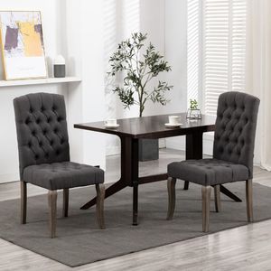 vidaXL Krzesła stołowe 2 szt., szare, stylizowane na lniane, tkanina 1