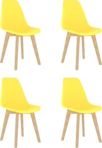 vidaXL Krzesła stołowe, 4 szt., żółte, plastik 1