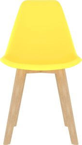 vidaXL Krzesła stołowe, 6 szt., żółte, plastik 3