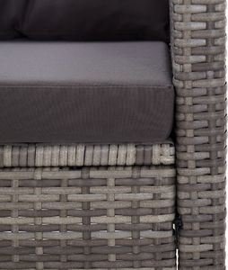 vidaXL 2-osobowa sofa ogrodowa z poduszkami, szara, 124 cm, rattan PE 5