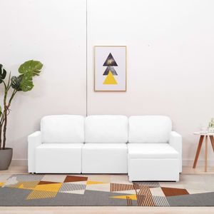 vidaXL 3-osobowa, rozkładana sofa modułowa, biała, sztuczna skóra 1