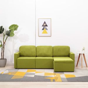 vidaXL 3-osobowa, rozkładana sofa modułowa, zielona, tkanina 1