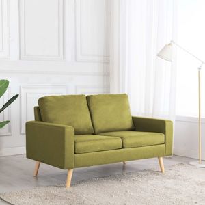 vidaXL 2-osobowa sofa, zielona, tapicerowana tkaniną 1