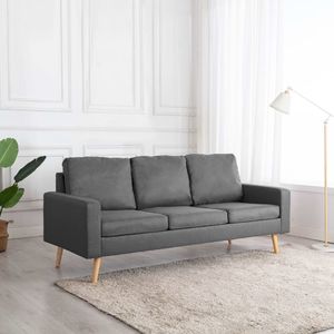 vidaXL 3-osobowa sofa, jasnoszara, tapicerowana tkaniną 1