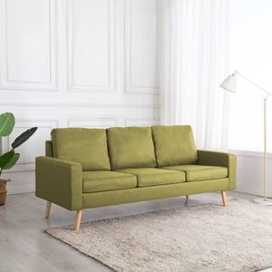 vidaXL 3-osobowa sofa, zielona, tapicerowana tkaniną 1