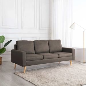 vidaXL 3-osobowa sofa, kolor taupe, tapicerowana tkaniną 1