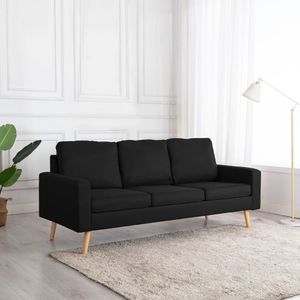 vidaXL 3-osobowa sofa, czarna, tapicerowana tkaniną 1