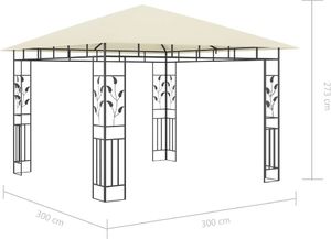 vidaXL Altana ogrodowa z moskitierą, 3x3x2,73 m, kremowa, 180 g/m 6