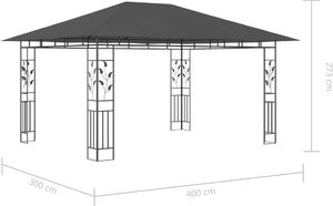 vidaXL Altana ogrodowa z moskitierą, 4x3x2,73 m, kremowa, 180 g/m 6