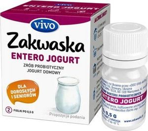 Vivo Jogurt domowy ENTERO jogurt żywe kultury bakterii probiotyk opakowanie 2 x 0,5g ZAKWASKI VIVO 1