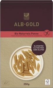 ALB-GOLD MAKARON (RYŻOWY RAZOWY) PENNE BEZGLUTENOWY BIO 250 g - ALB GOLD 1
