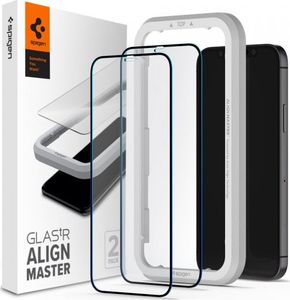 Spigen SZKŁO HARTOWANE SPIGEN ALM GLASS FC 2-PACK IPHONE 12 PRO MAX BLACK 7