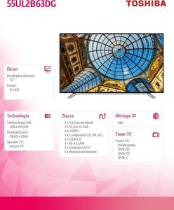Telewizor Toshiba 55UL2B63DG LED 55'' 4K Ultra HD 4