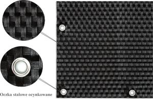 TechnoRattan Osłona Balkonowa oczkowana z TECHNORATTANU na WYMIAR (0,05m2) - Czarna RD04 2