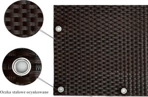 TechnoRattan Osłona Balkonowa oczkowana z TECHNORATTANU na WYMIAR (0,05m2) - Mix Brąz RD06 2