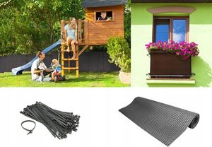 TechnoRattan Osłona Balkonowa oczkowana z TECHNORATTANU na WYMIAR (0,05m2) - Zielona RD12 9