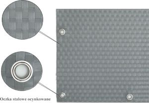 TechnoRattan Osłona Balkonowa oczkowana z TECHNORATTANU na WYMIAR (0,05m2) - Jasno Szara RD17 2