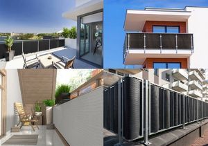 TechnoRattan Osłona Balkonowa oczkowana z TECHNORATTANU na WYMIAR (0,05m2) - Jasno Szara RD17 8