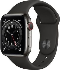 Smartwatch Apple Watch Series 6 GPS + Cellular 40mm Gray Steel Black Sport Czarny  (M06X3WB/A) 1