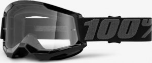 100% Gogle 100% STRATA 2 BLACK (Szyba Przezroczysta Anti-Fog, LT 88%-92%) (NEW) 1
