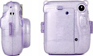 Pokrowiec LoveInstant Futerał Etui Pokrowiec Do Fujifilm Instax Mini 11 Fioletowy Brokat Przezroczysty 4